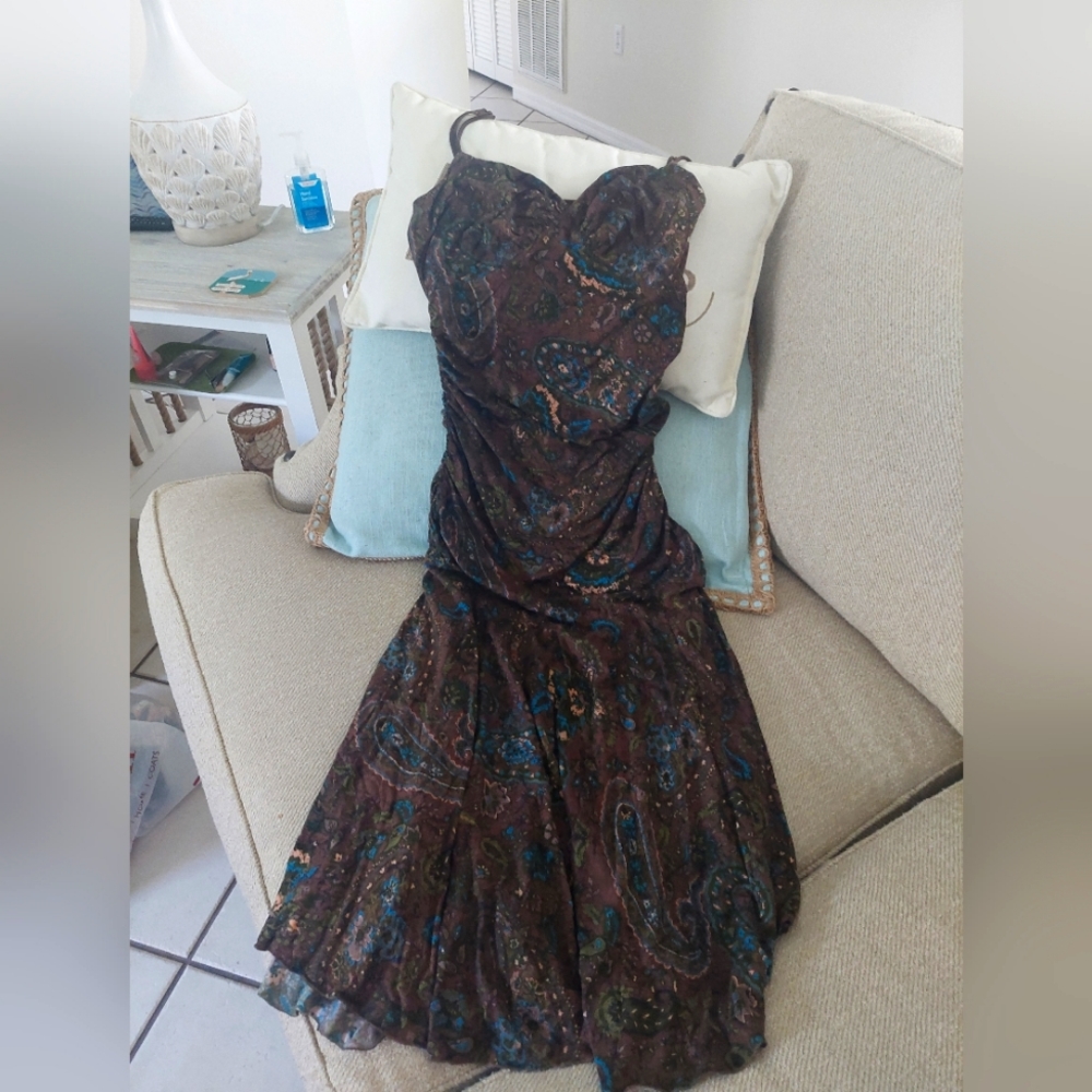 Betsey Johnson Fit and Flare Floral/Paisley Midi Dress